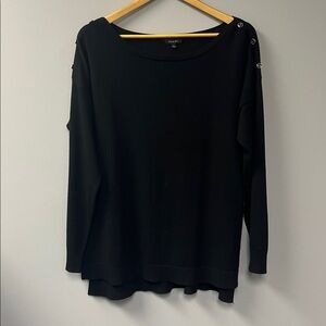 Verve Ami Black Knit Top Large Oversized
